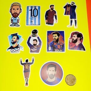 3/$20 brand new 10x waterproof Messi stickers